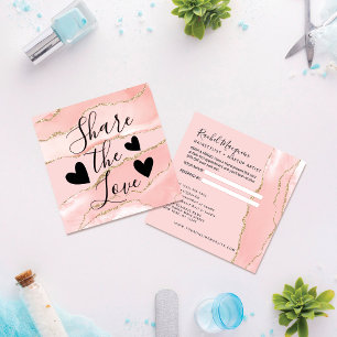 Carte De Parrainage Marbre d'agate rose pâle