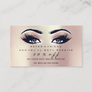Carte De Parrainage Mèches de pêche de rose rose de maquillage de