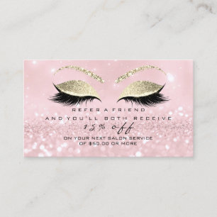 Carte De Parrainage Mèches de rose d'or de parties scintillantes de