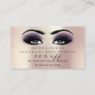 Carte De Parrainage Mèches de violette de rose rose de maquillage de