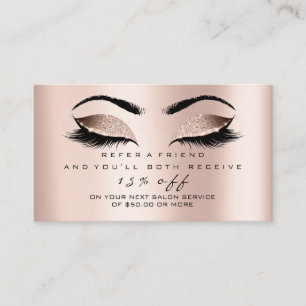 Carte De Parrainage Mèches maigres de rose de rose de maquillage de