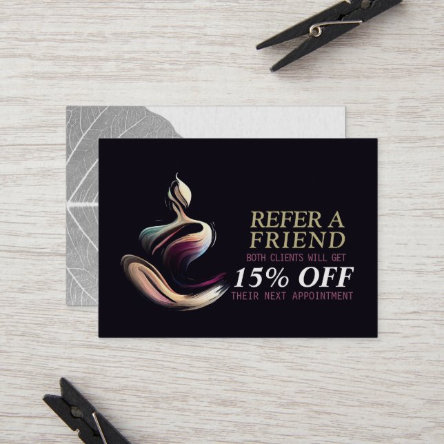 Carte De Parrainage Méditation Yoga Instructeur Lotus Pose Brush Strok (Devant/Arrière en situation)