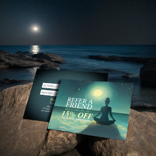 Carte De Parrainage Méditation Yoga Poche sur Pleine lune Rock Stars N