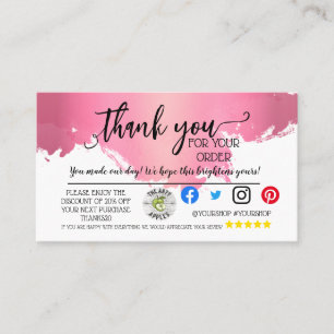 Carte De Parrainage Merci d'affaires Insérer un emballage moderne de c