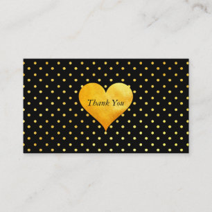Carte De Parrainage Merci de point de Polka Coeur d'or cutesy / Référe
