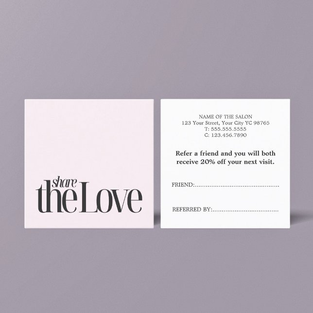 Carte De Parrainage Minimal Cool Rose Bold Beauté (Créateur téléchargé)