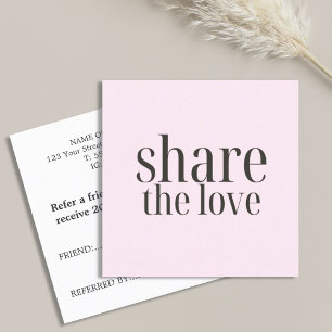 Carte De Parrainage Minimaliste Élégant Pale Rose Bold Beauté Salon