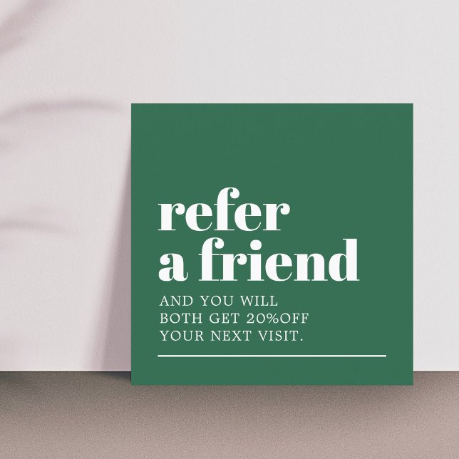 Carte De Parrainage Modern Bold Green White Beauty Salon (Créateur téléchargé)