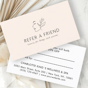 Carte De Parrainage Moderne, Art Linéaire, Femme, Café, Salon, Beige