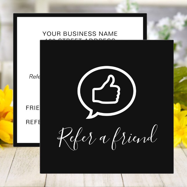 Carte De Parrainage Moderne Elegant noir et blanc (Créateur téléchargé)