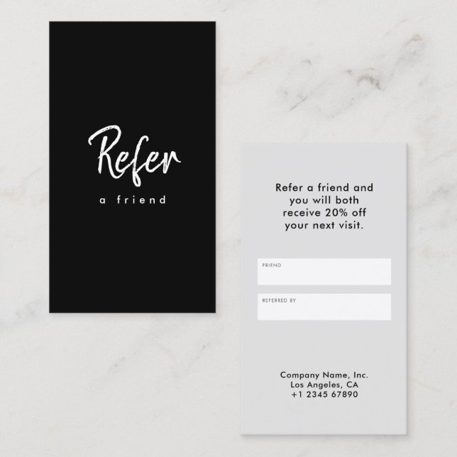 Carte De Parrainage Moderne Simple Minimaliste (Devant / Derrière)
