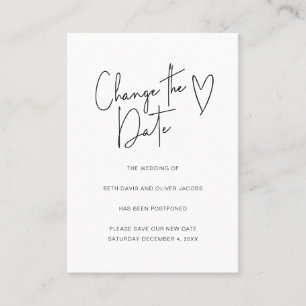 Carte De Parrainage Modifier la date Changement de plans Petite invita