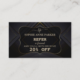 Carte De Parrainage Monogram Calligraphy Gold