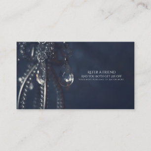 Carte De Parrainage Moody Blue Crystal Elegant Chic Référer un ami