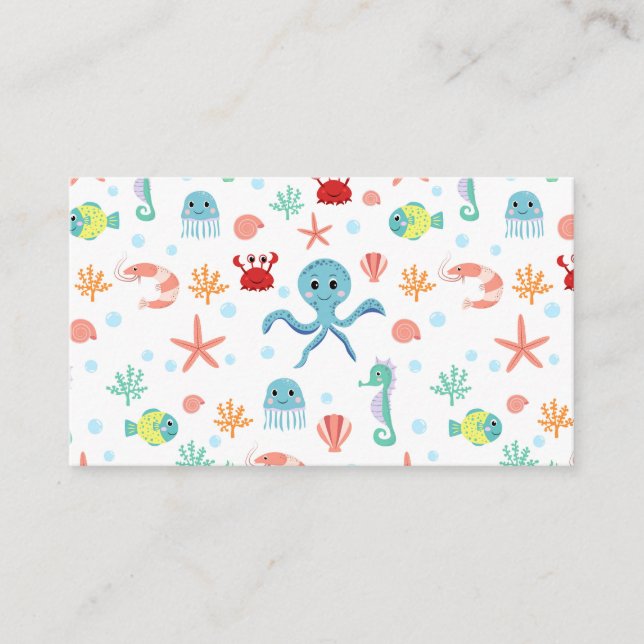 Carte De Parrainage Motif du monde marin (Devant)