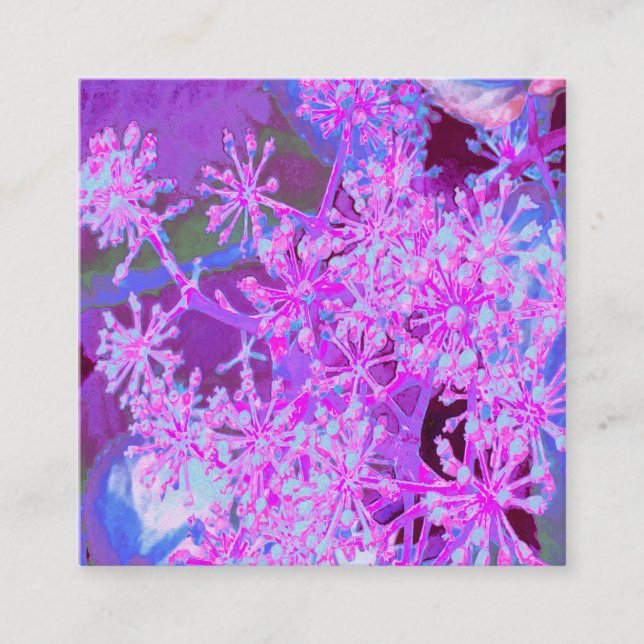 Carte De Parrainage Nature rétro Abstraite cool en rose chaud et viole (Devant)