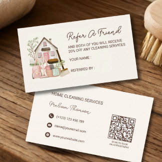 Carte De Parrainage Nettoyage de maison moderne, cosy et professionnel