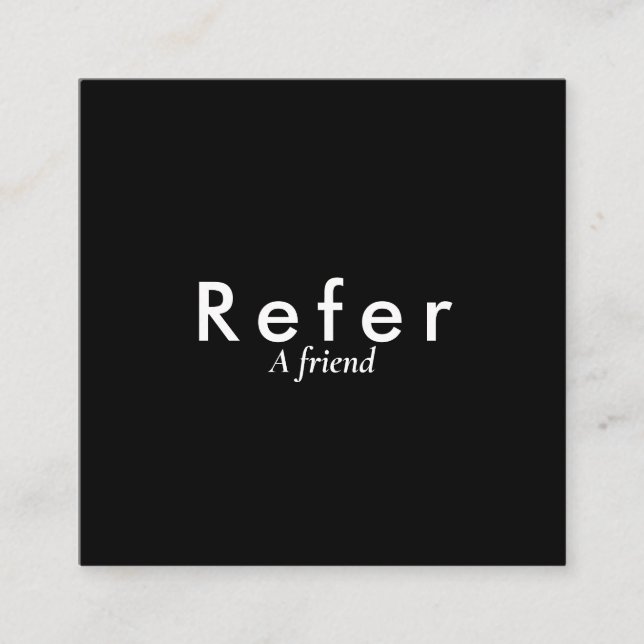 Carte De Parrainage Noir et blanc simples (Devant)