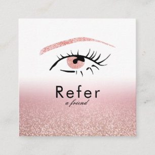 Carte De Parrainage Paillettes Rose Gold Yeux Sourcils Cils