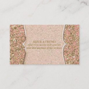 Carte De Parrainage Paillettes roses et or Glamour Chic Parrainer un a