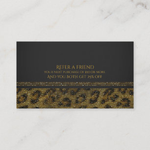 Carte De Parrainage Paillettes scintillantes léopard Glam Chic Parrain