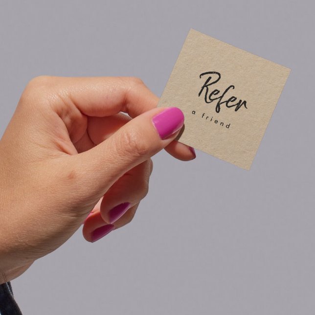 Carte De Parrainage Papier Kraft Simple Moderne Minimaliste Entreprise (Refer a Friend - Referral Card, kraft paper)