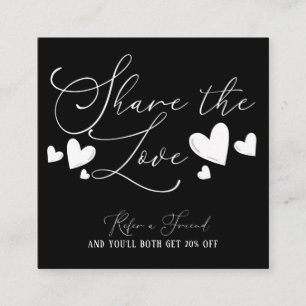 Carte De Parrainage Partager l'amour Simple Minimal Hearts Script Refe