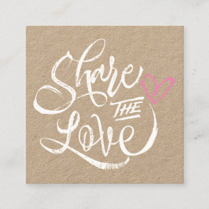 Carte De Parrainage Partagez l'amour brun kraft blanc typographie