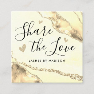 Carte De Parrainage Parties scintillant classique en or marbre Agate c