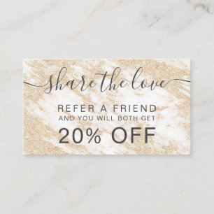 Carte De Parrainage Parties scintillant moderne en marbre blanc maquil