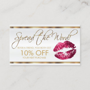 Carte De Parrainage Parties scintillant rose chaud Lipstick Business R
