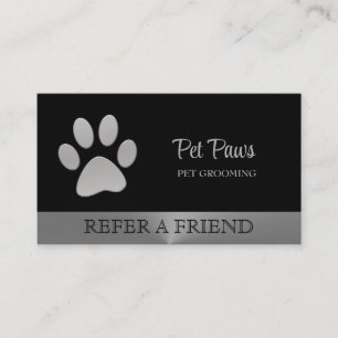 Carte De Parrainage Paw Chien Argent sur le service Grossiste pour Ani