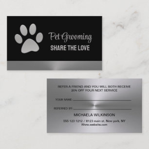 Carte De Parrainage Paw Chien Argent sur le service Grossiste pour Ani