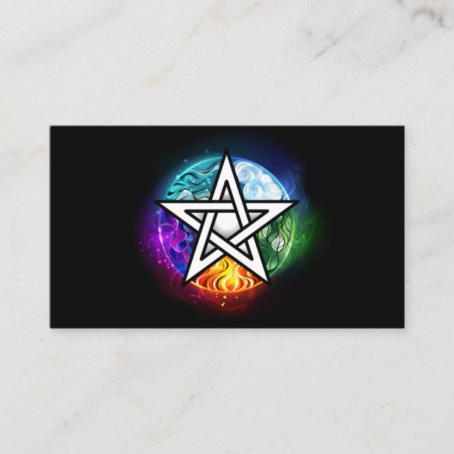Carte De Parrainage pentagramme du Wiccan (Devant)