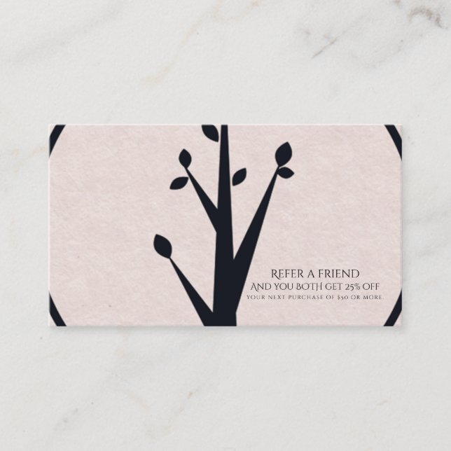 Carte De Parrainage Petit Arbre Rustique Nature Biologique Réferer un  (Devant)