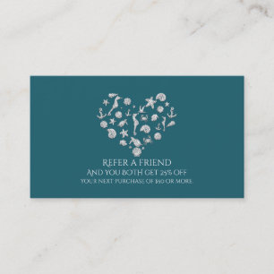 Carte De Parrainage Plage Glam Diamant Cœur Élégant Parrainer un ami