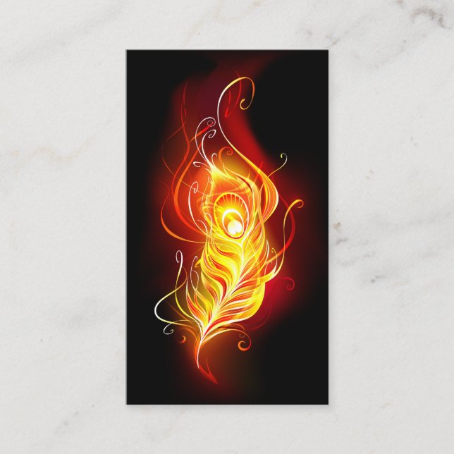 Carte De Parrainage Plume de paon de feu (Devant)