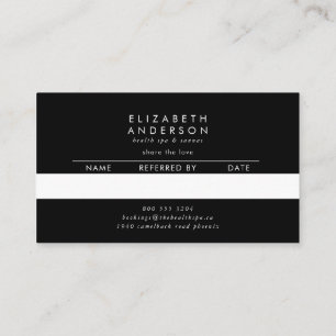 Carte De Parrainage Premium Noir Onyx Pampas Grass Floral Ultra