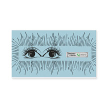 Pretty Lashes Modern Blue Minimalist Eye Illustrat