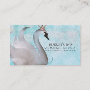 Carte De Parrainage Princesse des cygnes Conte de fées Réferer un ami