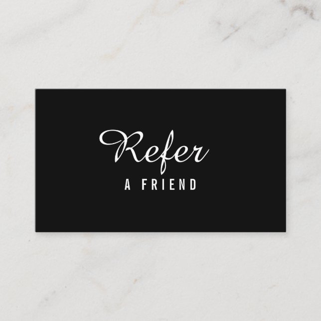 Carte De Parrainage Professionnel minimaliste moderne noir et blanc (Devant)