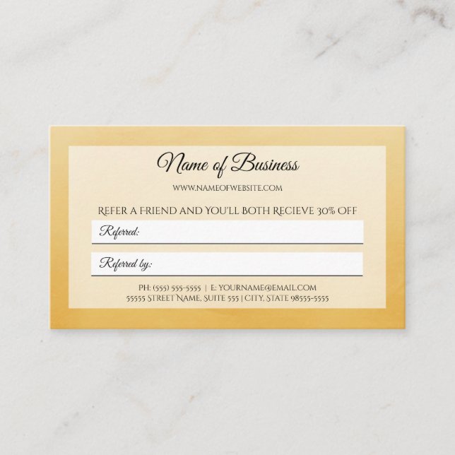 Carte De Parrainage Professionnel simple ami jaune aiguillage (Devant)