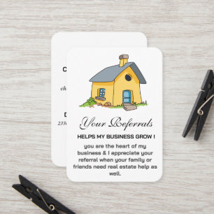 Carte De Parrainage Promotion de l'agent immobilier de Cute House