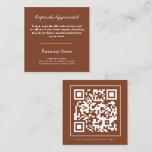 Carte De Parrainage QR Code Modern Earth Tons Professionnel