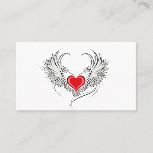 Carte De Parrainage Red Angel Coeur avec ailes