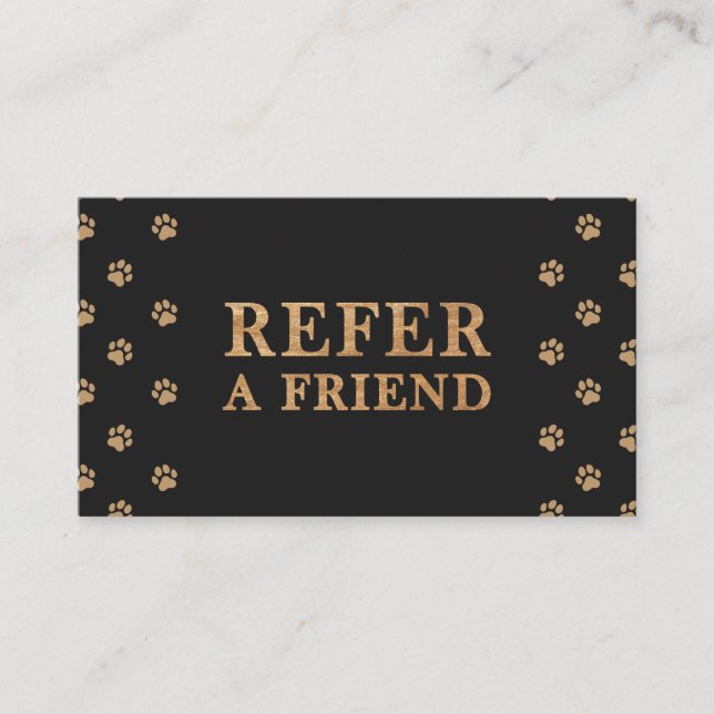 Carte De Parrainage Refer A Friend Modern Luxury Pet Care Black (Devant)