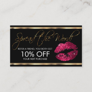 Carte De Parrainage Référencement - Parties scintillant rose chaud