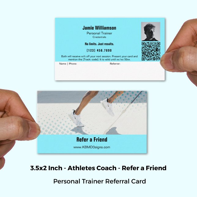 Carte De Parrainage Référer un ami Résultats seulement un formateur pe (3.5x2 Inch, Refer a Friend Just Results Personal Trainer Referral Card)