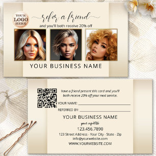 Carte De Parrainage Référer un logo d'ami QR Code Portefeuille photo