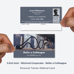 Carte De Parrainage Référez-vous à un stagiaire Gray Corporate Persona
